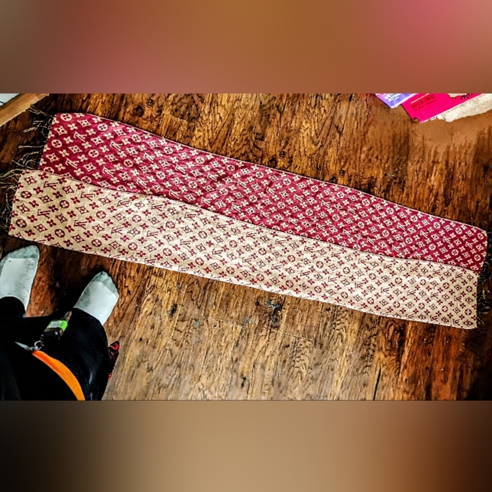 Louis Vuitton Red and Cream Shawl/ Scarf